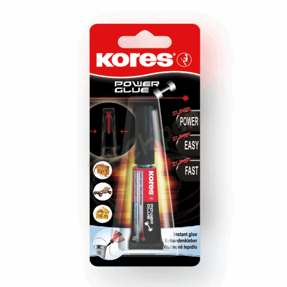KORES BLISTER ΚΟΛΛA ΣΤΙΓΜΗΣ ΥΓΡΗ POWER GLUE 3gr 12460018