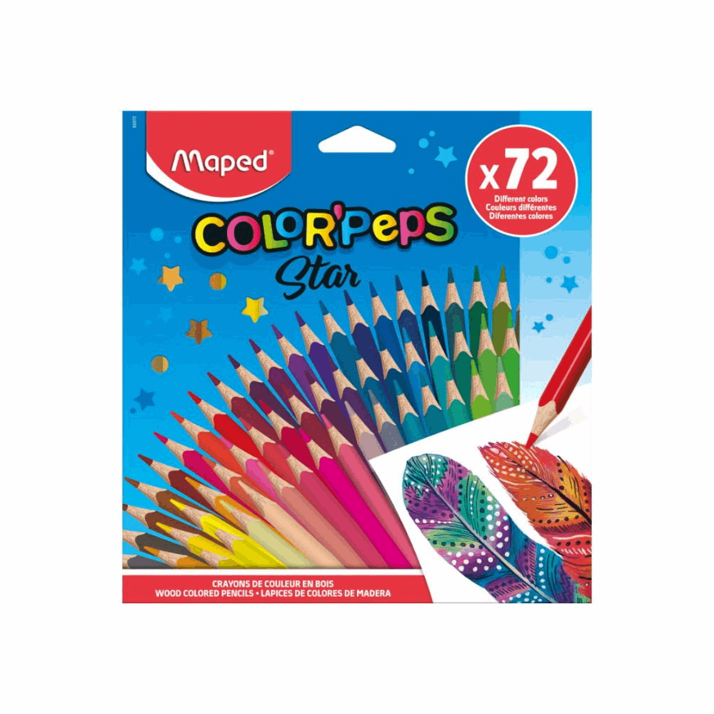 MAPED ΣΧΟΛΙΚΕΣ ΞΥΛΟΜΠΟΓΙΕΣ COLOR PEPS STAR ΣΕΤ 72τμχ 832072