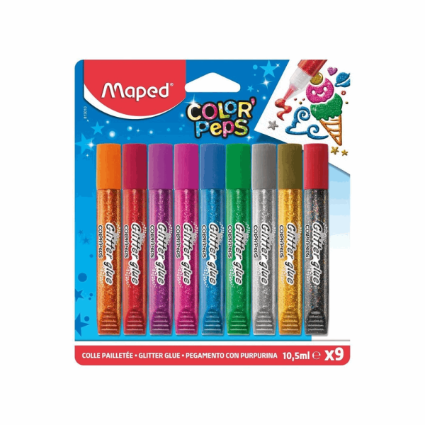 MAPED ΚΟΛΛΑ GLITTER 10,5ml 9τμχ 813010