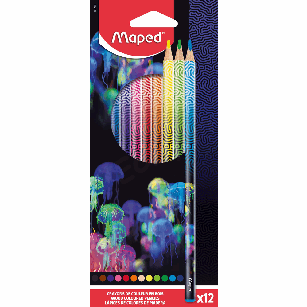 MAPED ΣΧΟΛΙΚΕΣ ΞΥΛΟΜΠΟΓΙΕΣ DEEPSEA ΣΕΤ 12τμχ 831703