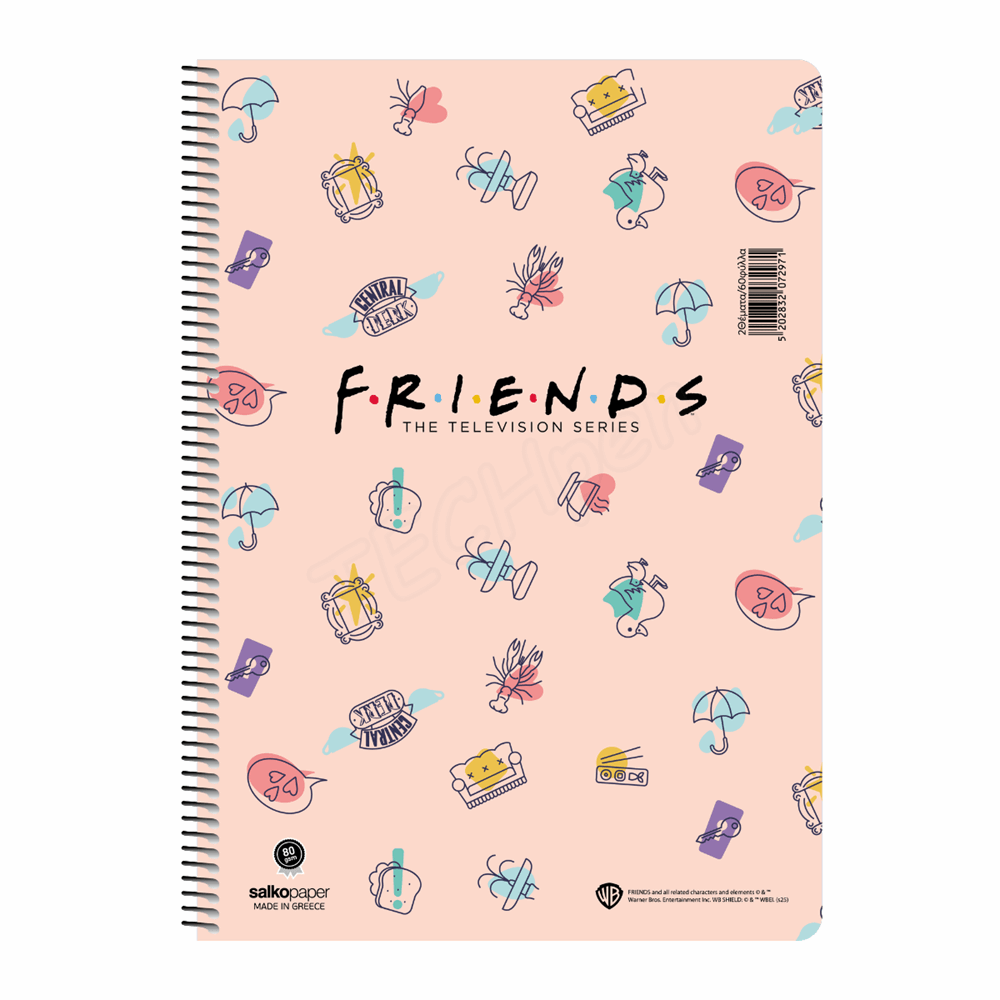 SALKO ΤΕΤΡΑΔΙΟ ΣΠΙΡΑΛ FRIENDS CENTRAL PERK 21X29/240σελ. 4θ 7299