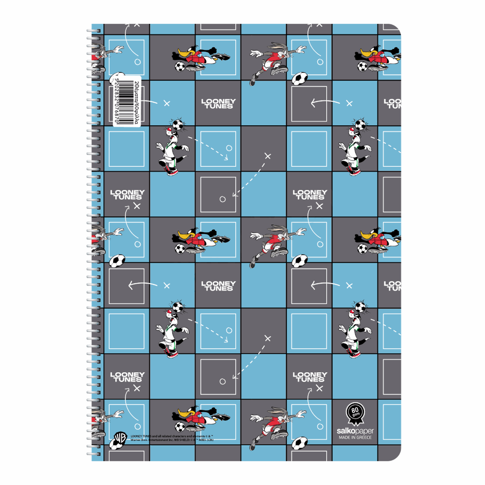 SALKO ΤΕΤΡΑΔΙΟ ΣΠΙΡΑΛ LOONEY TUNES V.2 17X25/60σελ. 1θ 7681
