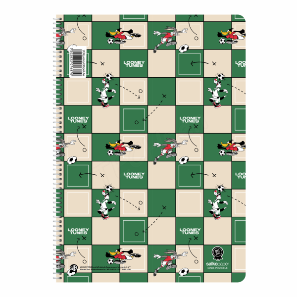 SALKO ΤΕΤΡΑΔΙΟ ΣΠΙΡΑΛ LOONEY TUNES V.2 17X25/60σελ. 1θ 7681