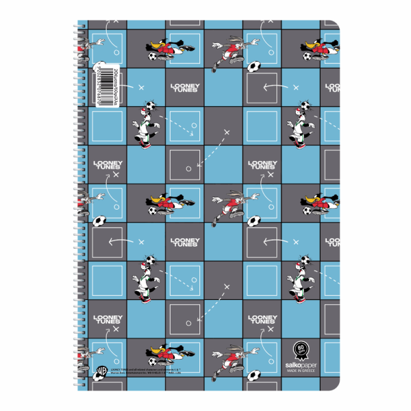 SALKO ΤΕΤΡΑΔΙΟ ΣΠΙΡΑΛ LOONEY TUNES V.2 17X25/120σελ. 2θ 7682