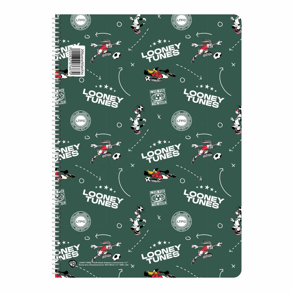 SALKO ΤΕΤΡΑΔΙΟ ΣΠΙΡΑΛ LOONEY TUNES V.2 17X25/120σελ. 2θ 7682