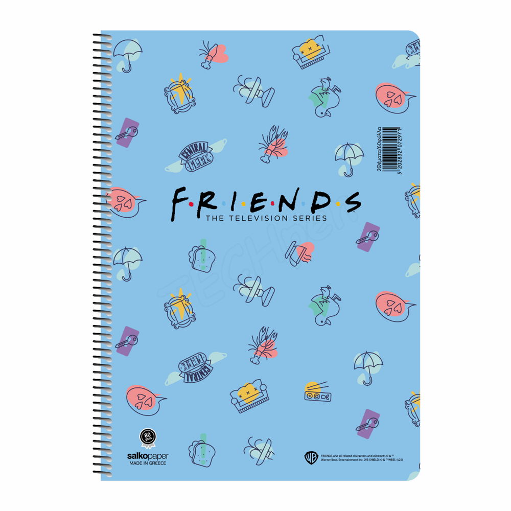 SALKO FRIENDS CENTRAL PERK ΤΕΤΡΑΔΙΟ ΣΠΙΡΑΛ Β5(17X25) 3Θ 90φ 7293