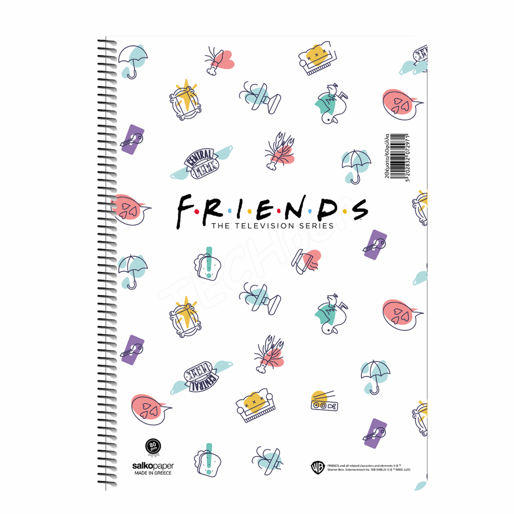 SALKO FRIENDS CENTRAL PERK ΤΕΤΡΑΔΙΟ ΣΠΙΡΑΛ Β5(17X25) 3Θ 90φ 7293