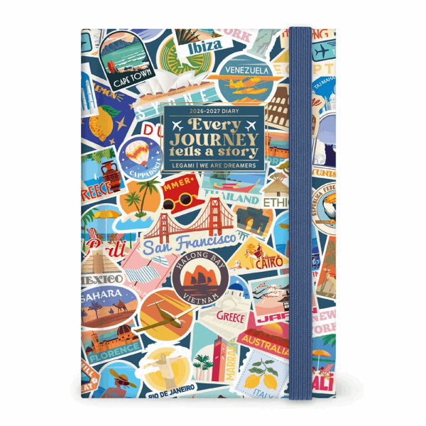 LEGAMI AG2716042 16-MONTH DIARY 2027 - TRAVEL - STICKERS - MEDIUM - DAILY