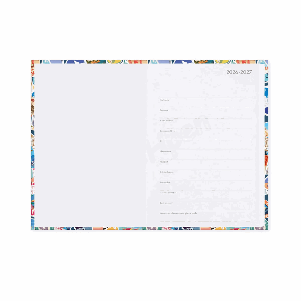 LEGAMI AG2716042 16-MONTH DIARY 2027 - TRAVEL - STICKERS - MEDIUM - DAILY