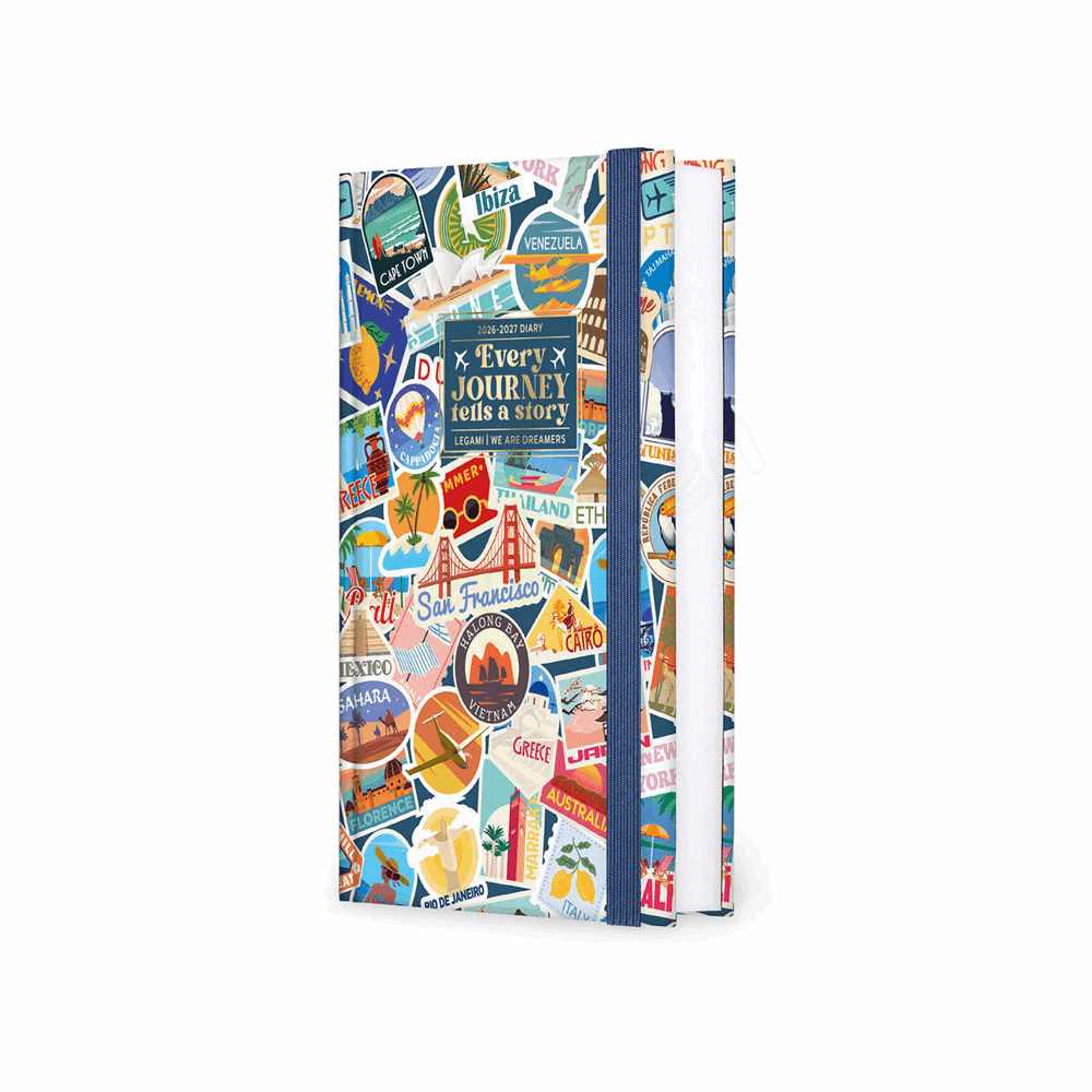 LEGAMI AG2716042 16-MONTH DIARY 2027 - TRAVEL - STICKERS - MEDIUM - DAILY