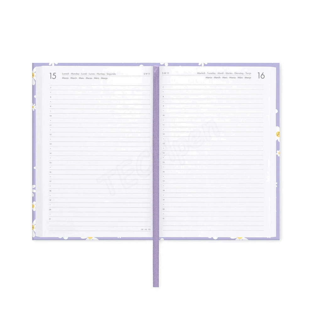 LEGAMI AG2716045 16-MONTH DIARY 2027 - DAISY - LILAC - MEDIUM - DAILY