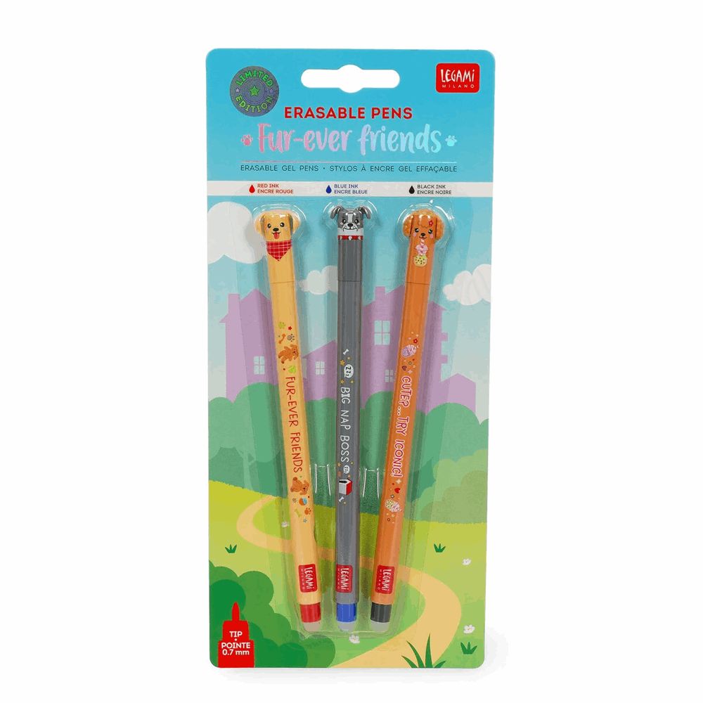 LEGAMI BTS 2026 - EPSET0017 SET OF 3 ERASABLE GEL PENS - SECRET 2026 2 - 0,7 MM - Red/Black/Pink INΚ