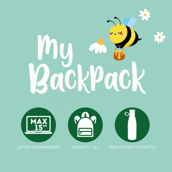 LEGAMI BTS 2026 - BPK0020 MY BACKPACK - BACKPACK - BEE - GREEN