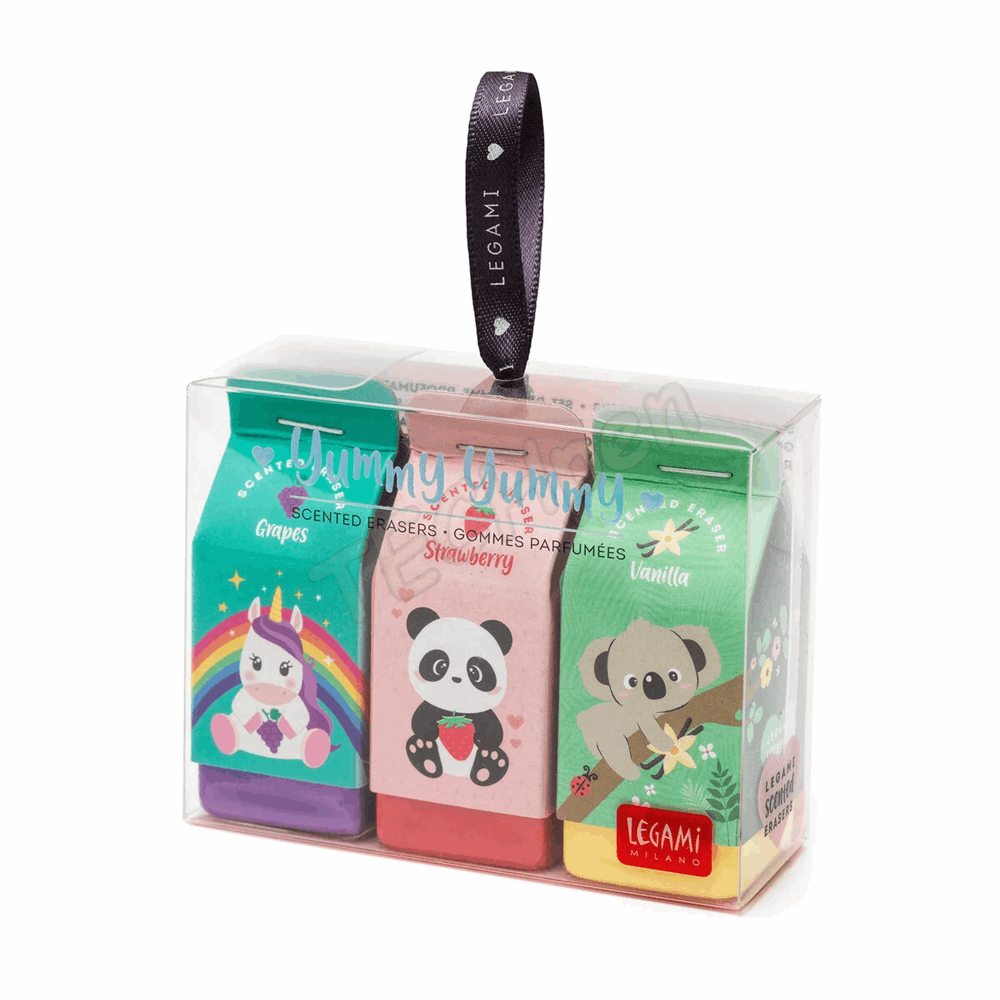 LEGAMI ERA0002 YUMMY YUMMY - SET OF 3 SCENTED ERASERS - MULTIDESIGN