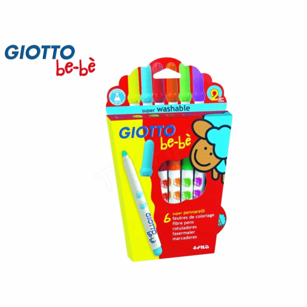 GIOTTO BEBE ΜΑΡΚΑΔΟΡΟΣ ΖΩΓΡΑΦΙΚΗΣ SUPER WASHABLE 6τμχ ΓΙΑ ΗΛΙΚΙΕΣ 2+ 000466600