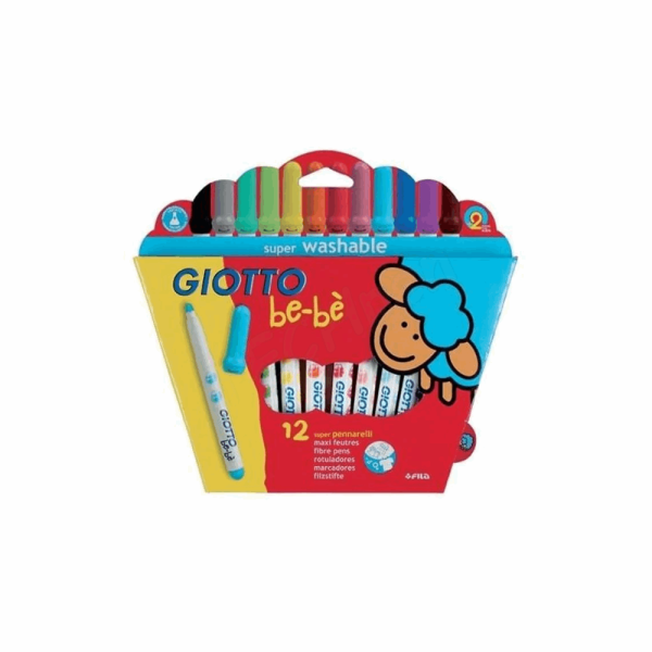 GIOTTO BEBE ΜΑΡΚΑΔΟΡΟΙ ΖΩΓΡΑΦΙΚΗΣ SUPER WASHABLE 12τμχ ΓΙΑ ΗΛΙΚΙΕΣ 2+ 000466700