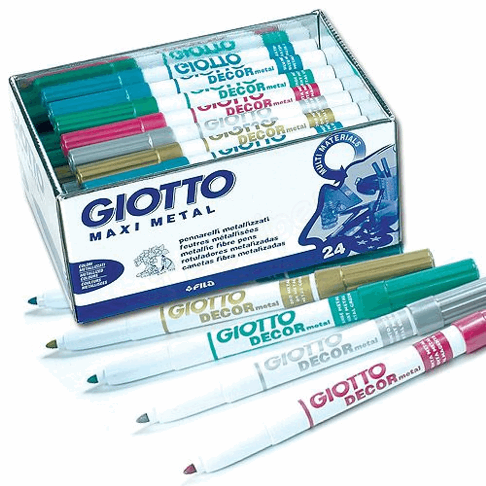 GIOTTO ΜΑΡΚΑΔΟΡΟΙ ΔΙΑΚΟΣΜΗΣΗΣ DECOR METALLIC ALL SURFACES PAINT MARKERS 4mm WATER BASED INK 045330000