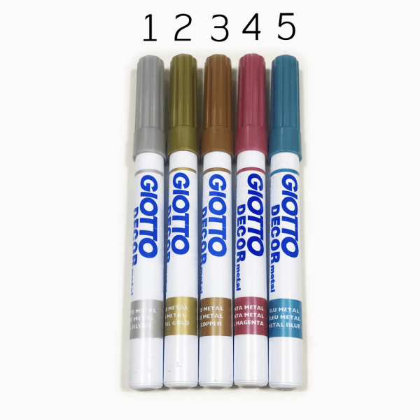 GIOTTO ΜΑΡΚΑΔΟΡΟΣ ΔΙΑΚΟΣΜΗΣΗΣ DECOR METALLIC ALL SURFACES PAINT MARKERS 4mm 5τμχ WATER BASED INK 045290000