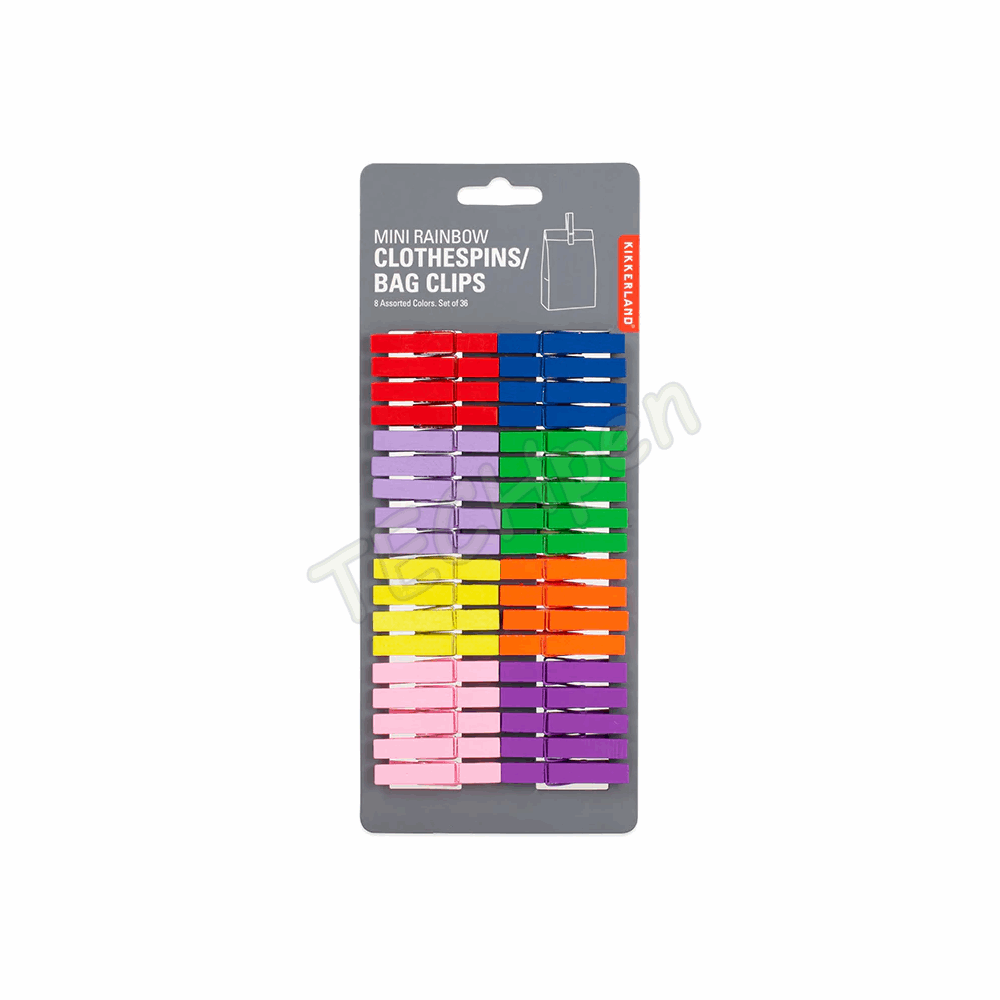 KIKKERLAND MINI RAINBOW CLOTHESPINS BAG C