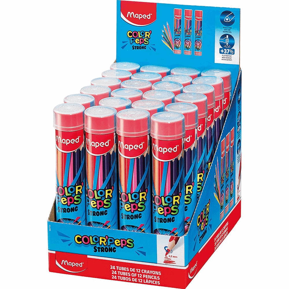 MAPED ΣΧΟΛΙΚΕΣ ΞΥΛΟΜΠΟΓΙΕΣ METAL TUBE STRONG ΣΕΤ 12τμχ 862744