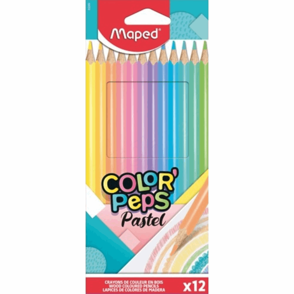 MAPED ΣΧΟΛΙΚΕΣ ΞΥΛΟΜΠΟΓΙΕΣ COLORPEPS PASTEL ΣΕΤ 12τμχ 832069