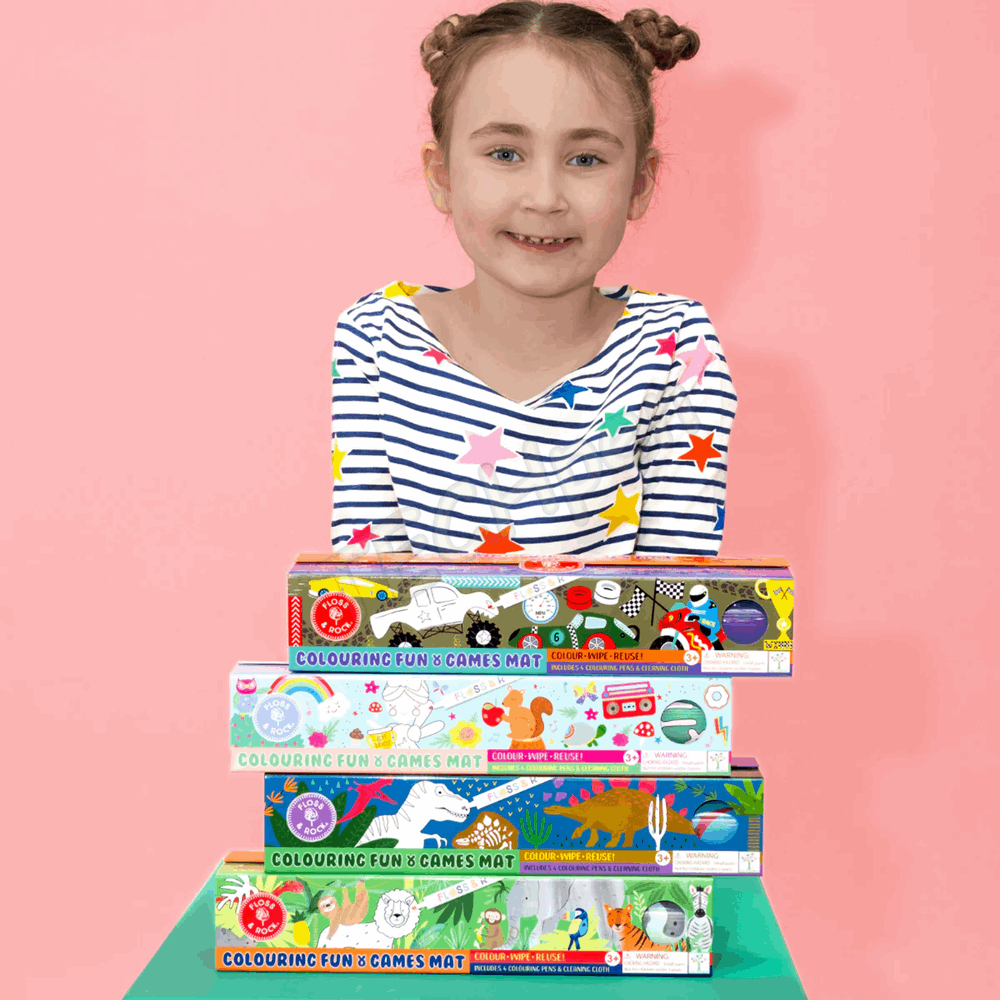 FLOSS&ROCK  Cars Colouring Fun and Games Mat *NEW* 49P6075