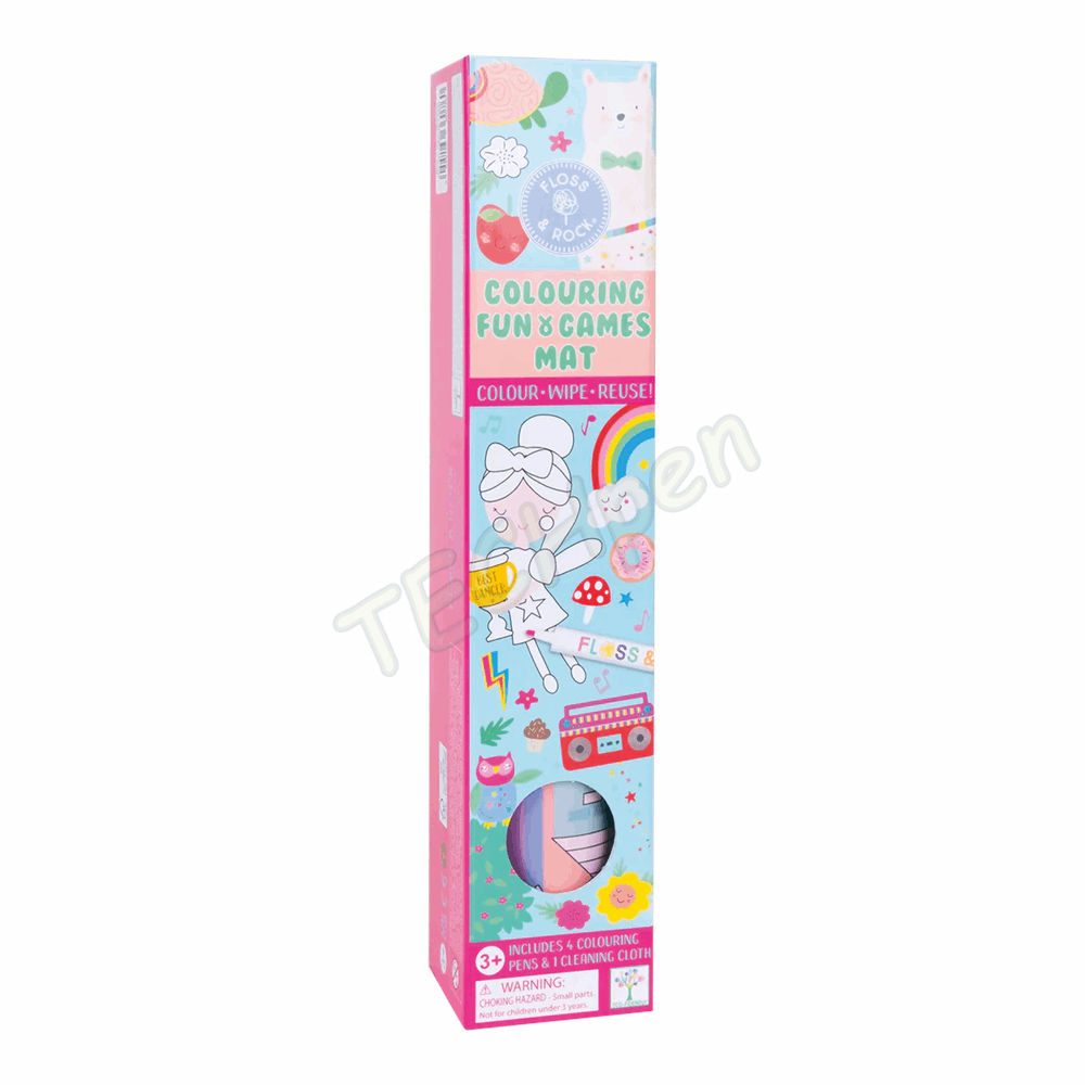 FLOSS&ROCK  Rainbow Fairy Colouring Fun and Games Mat *NEW* 49P6076