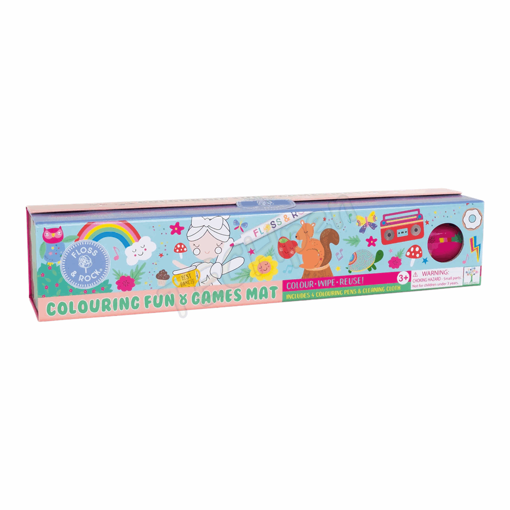 FLOSS&ROCK  Rainbow Fairy Colouring Fun and Games Mat *NEW* 49P6076