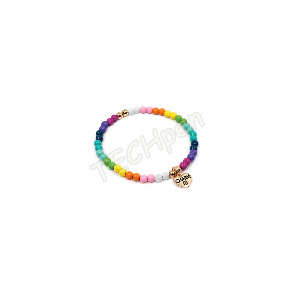 CHARM IT! 4mm RAINBOW STRETCH BEAD CT08-01