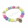 CHARM IT! Gold Pastel Heart Stretch Bead Bracelet CT08-06