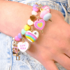 CHARM IT! Gold Pastel Heart Stretch Bead Bracelet CT08-06