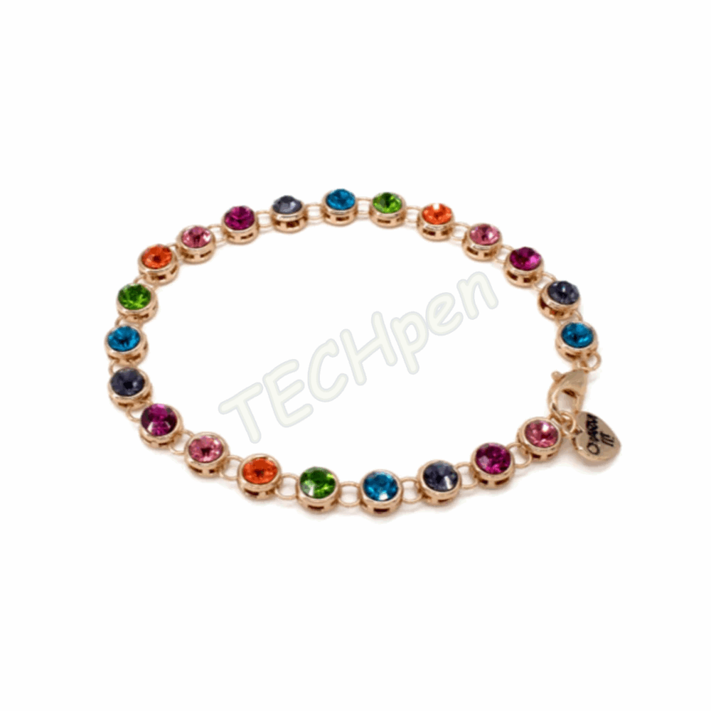 CHARM IT! Gold Pink Multi Rhinestone Bracelet CT09-02