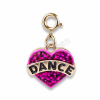 CHARM IT! GOLD GLITTER DANCE HEART CT01-41