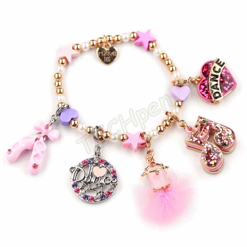 CHARM IT! GOLD GLITTER DANCE HEART CT01-41