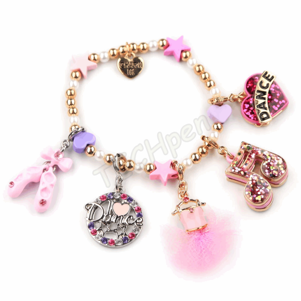 CHARM IT! GOLD GLITTER DANCE HEART CT01-41