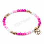 CHARM IT! Gold Pink Stretch Bead Bracelet CT08-09