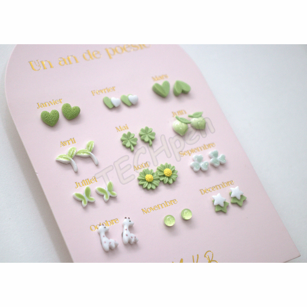 Yuko.B Σκουλαρίκια - A Year of Green Poetry 12 Ζευγάρια - YB-500-316