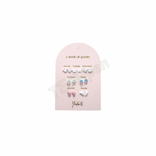 Yuko.B Σκουλαρίκια - A Week of Poetry - Baby Shower 7 Ζευγάρια - YB-500-323