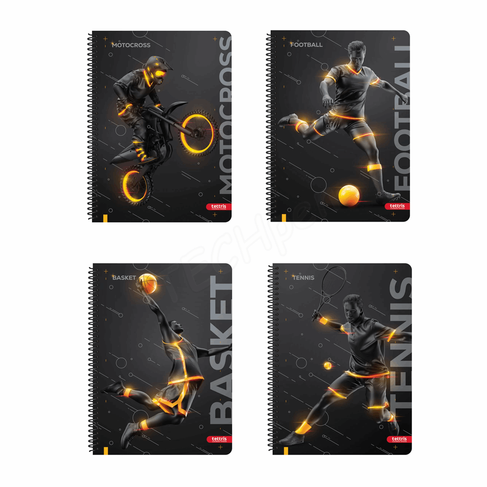 TETTRIS SPORTS ΤΕΤΡΑΔΙΟ ΣΠΙΡΑΛ Α4(21Χ29) 3Θ 90φ 183 Α4-3Θ-183