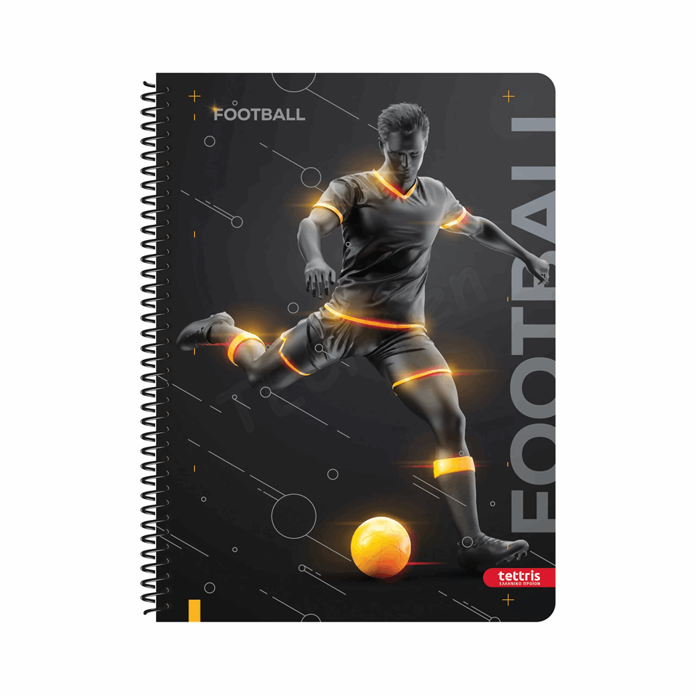 TETTRIS SPORTS ΤΕΤΡΑΔΙΟ ΣΠΙΡΑΛ Β5(17Χ25) 2Θ 60φ 183 Β5-2Θ-183