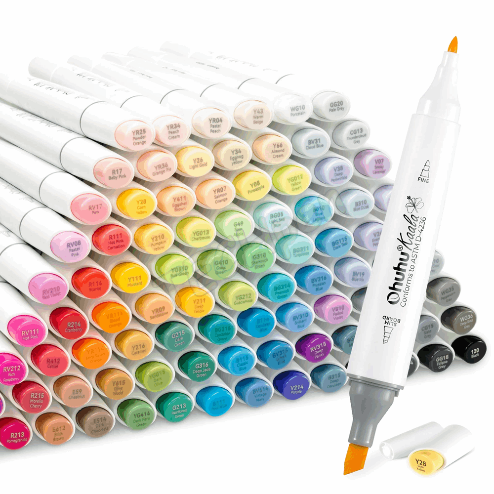 OHUHU Kaala Dual Tips Alcohol Art Markers- 108 Colors OHU-Y30-80405-48