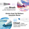 OHUHU MARKERS BRUSH & CHISEL 6 PCS PURPLE TONE OHU-Y30-80406-20