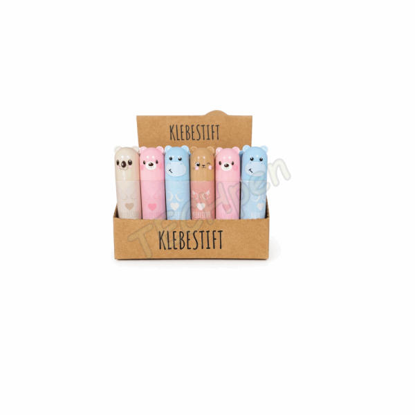 BELLTRADE Glue stick, assorted in 4 designs: hippo, bear, cat, koala BEL-26505