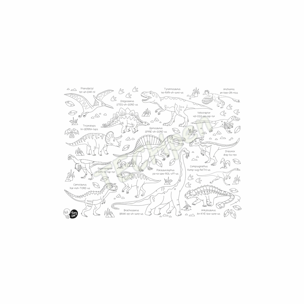 TINYINKSTUDIO Mat Dinosaur