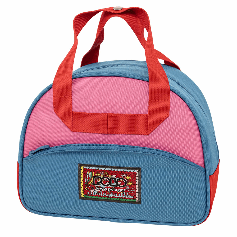 POLO ΤΣΑΝΤΑΚΙ ΦΑΓΗΤΟΥ VINTAGE VIVID PINK/BLUE-ΕΝΤΟΝΟ ΡΟΖ/ΜΠΛΕ 907081-4052