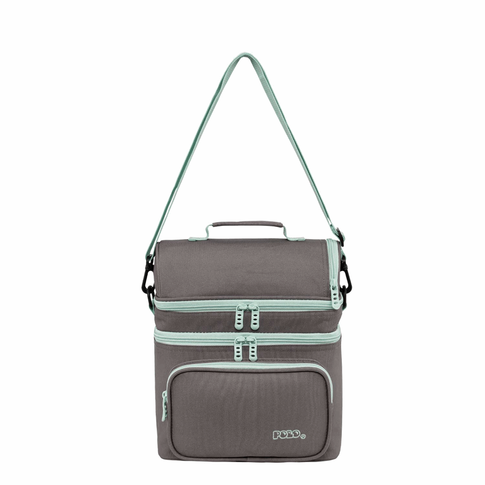 POLO ΤΣΑΝΤΑΚΙ ΦΑΓΗΤΟΥ DOUBLE COOLER ASH/TURQUOISE-ΣΤΑΧΤΙ/ΤΙΡΚΟΥΑΖ 907096-2759