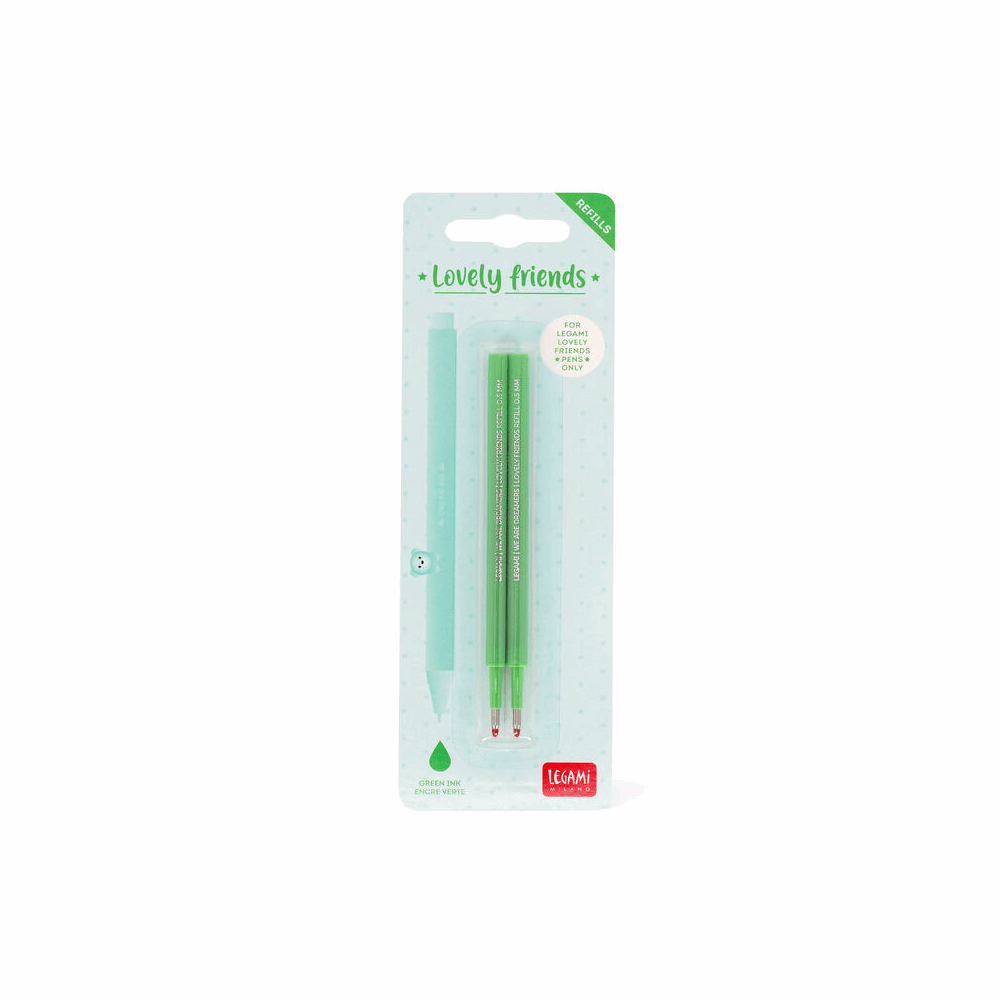 LEGAMI ΑΝΤΑΛΛΑΚΤΙΚΑ ΣΤΥΛΟ GEL LOVELY FRIENDS ΣΕΤ 2τμχ GREEN REFCPP0004