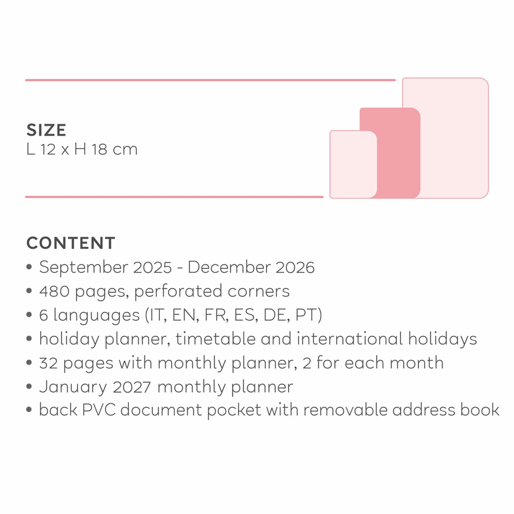 LEGAMI AG2616052 16-MONTH DIARY - 2025/2026 - MEDIUM PHOTO DAILY DIARY - DAISY