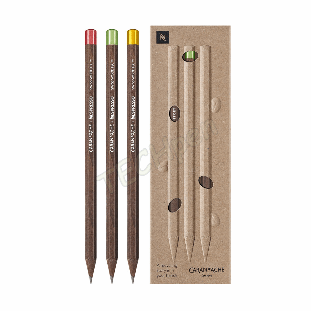 CARANDACHE 348.100 SET SWISS WOOD 3 GRAPHITE PENCILS FSC NESPRESSO