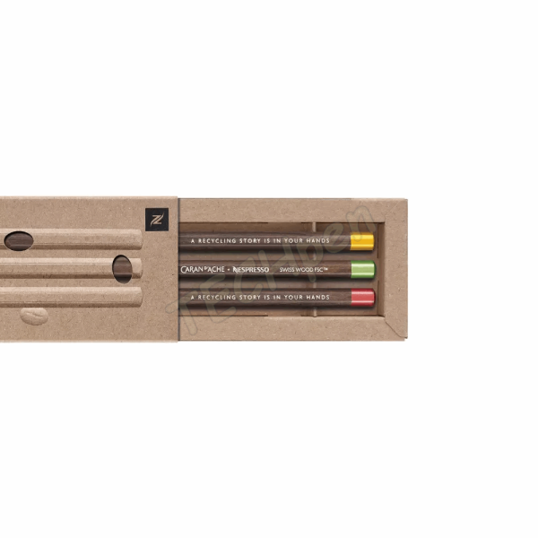 CARANDACHE 348.100 SET SWISS WOOD 3 GRAPHITE PENCILS FSC NESPRESSO